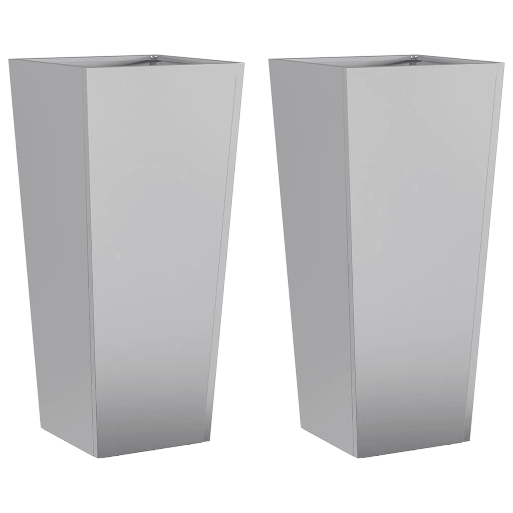 Vidaxx plantekasser 2 stk 35x35x75 cm galvaniseret stål
