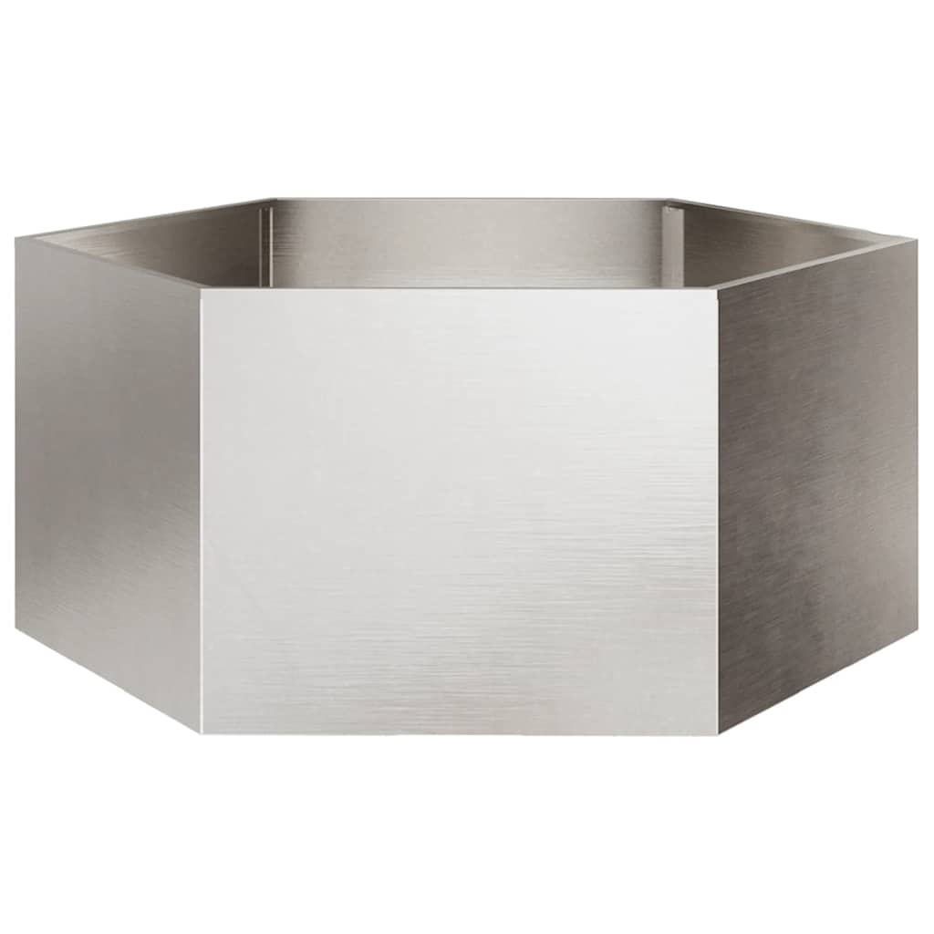 Vidaxx plantekasse sekskant 104x90x45 cm rustfrit stål