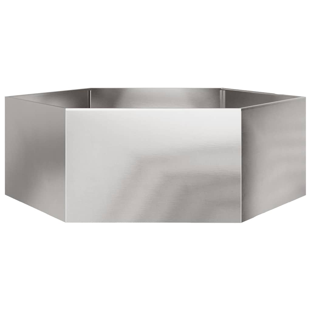 Vidaxx plantekasse sekskant 138x120x45 cm rustfrit stål