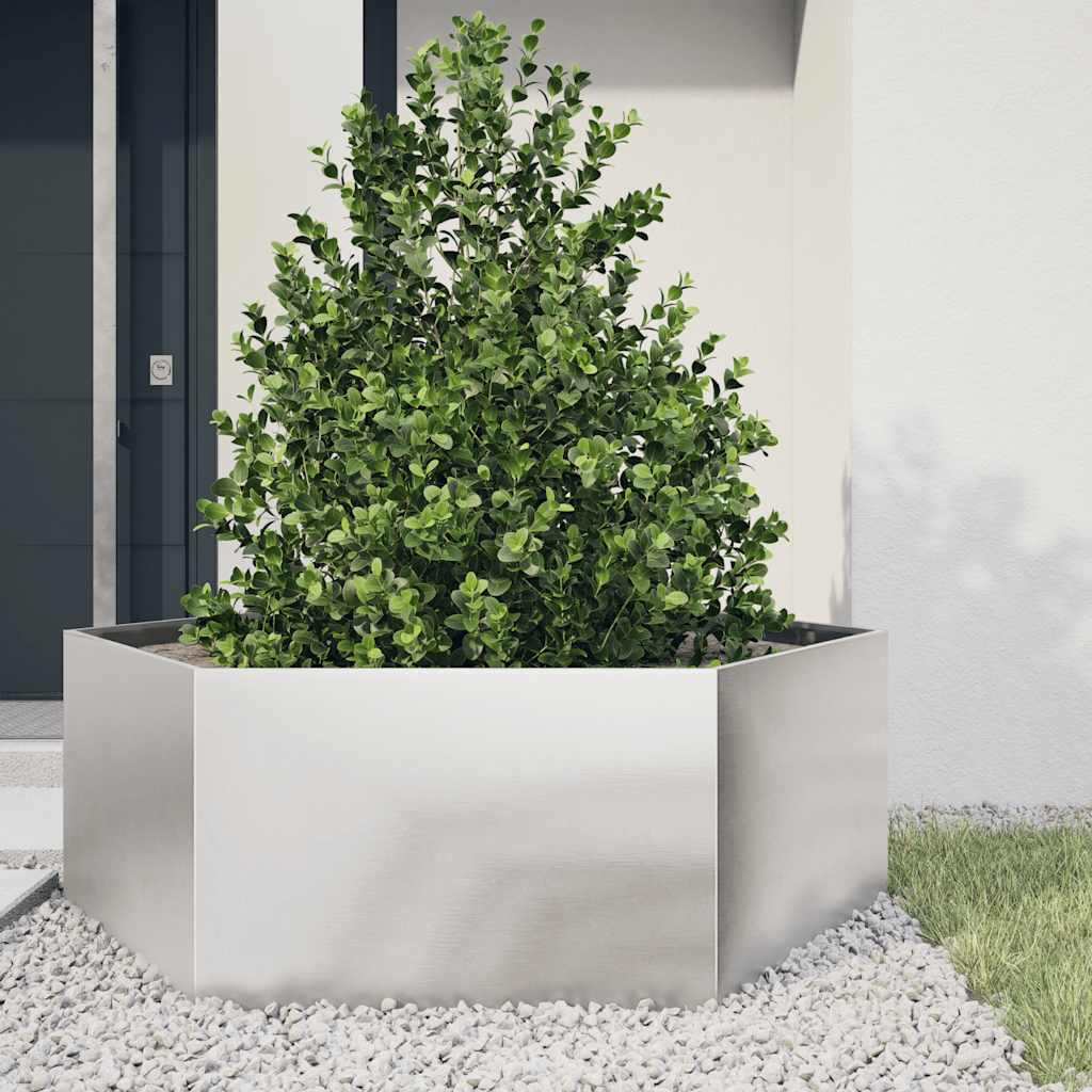 Vidaxx plantekasse sekskant 138x120x45 cm rustfrit stål