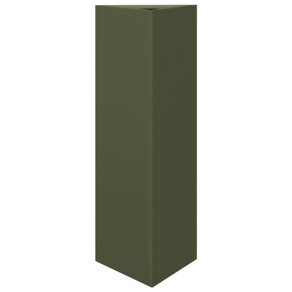 Vidaxx plantekasse trekant 30x26x75 cm stål olivengrøn