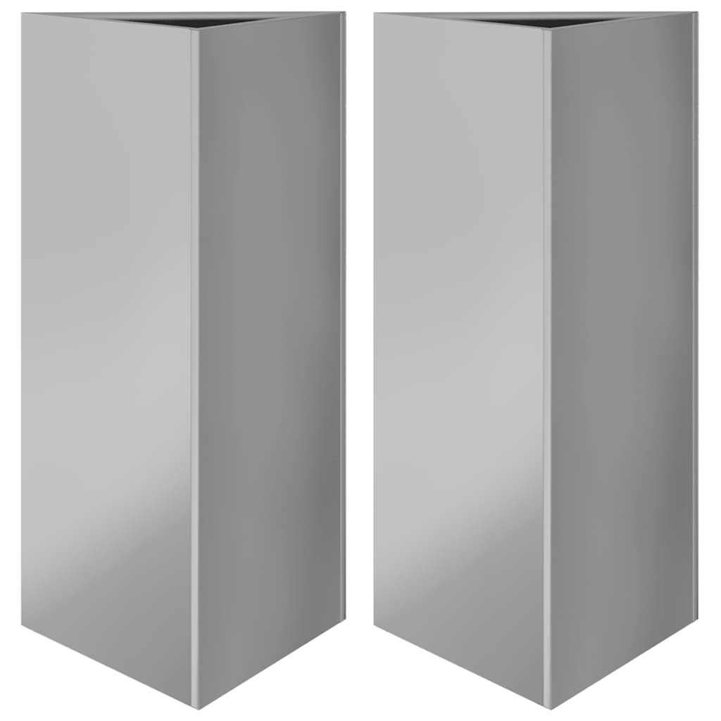 Vidaxx plantekasser 2 stk trekant 40x40x75 cm galvaniseret stål
