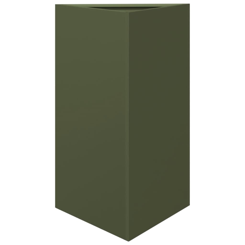 Vidaxx plantekasse trekant 50x43x75 cm stål olivengrøn