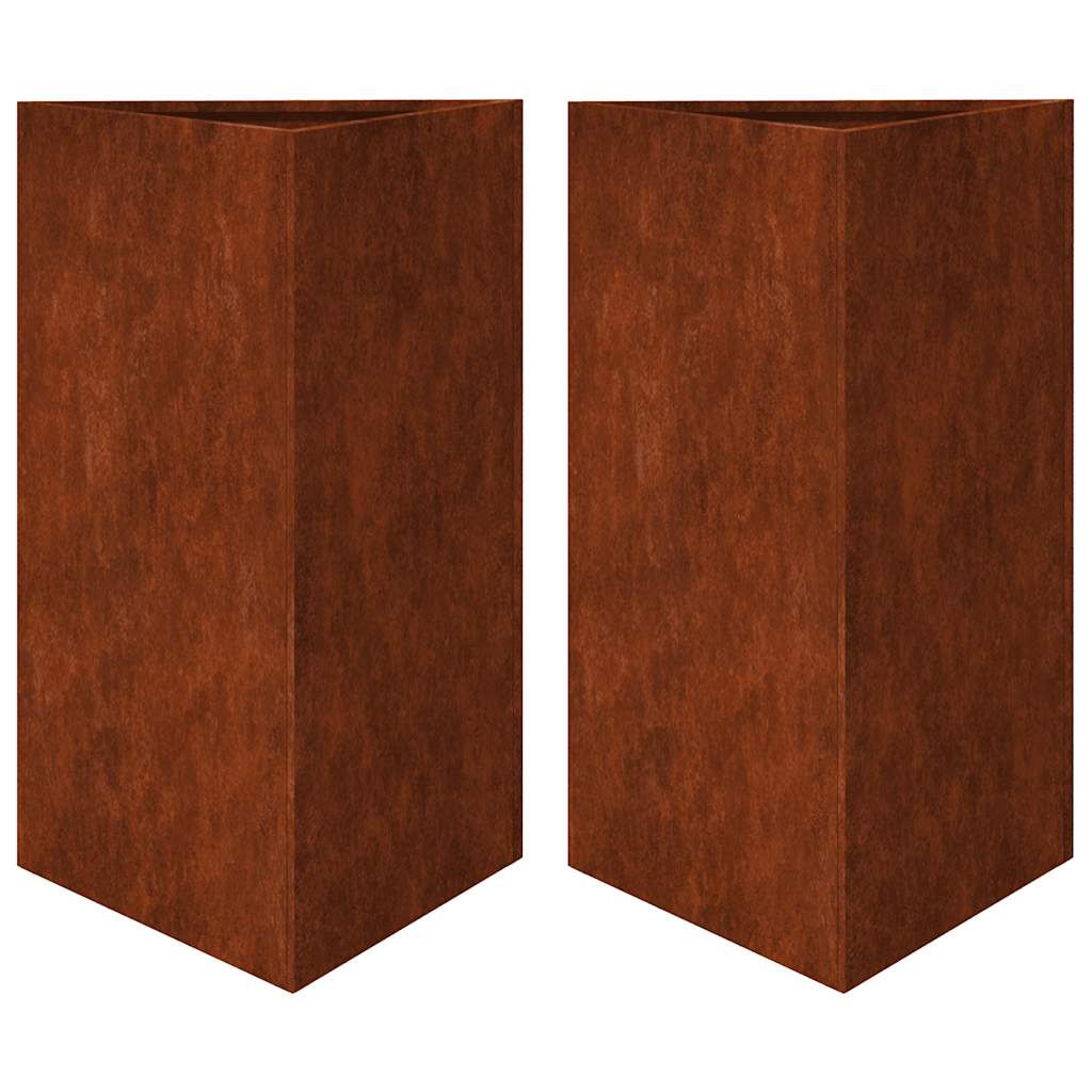 Vidaxx plantekasser 2 stk trekantede 50x43x75 cm vejrbestandigt stål