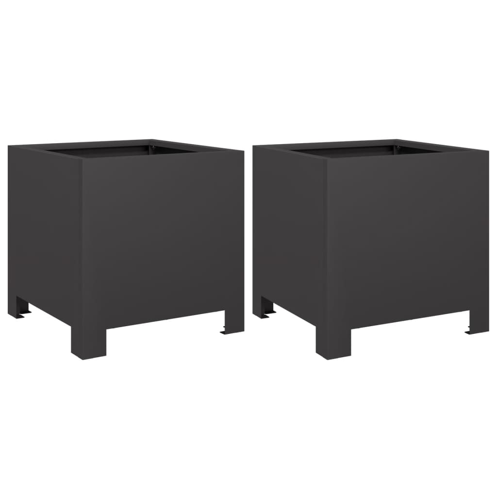 Vidaxx plantekasser 2 stk 30x30x30 cm stål sort