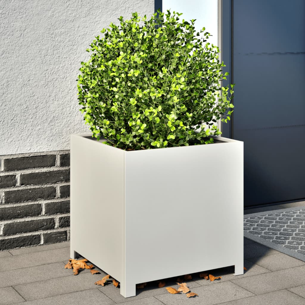 Vidaxx plantekasse 50x50x50 cm stål hvid