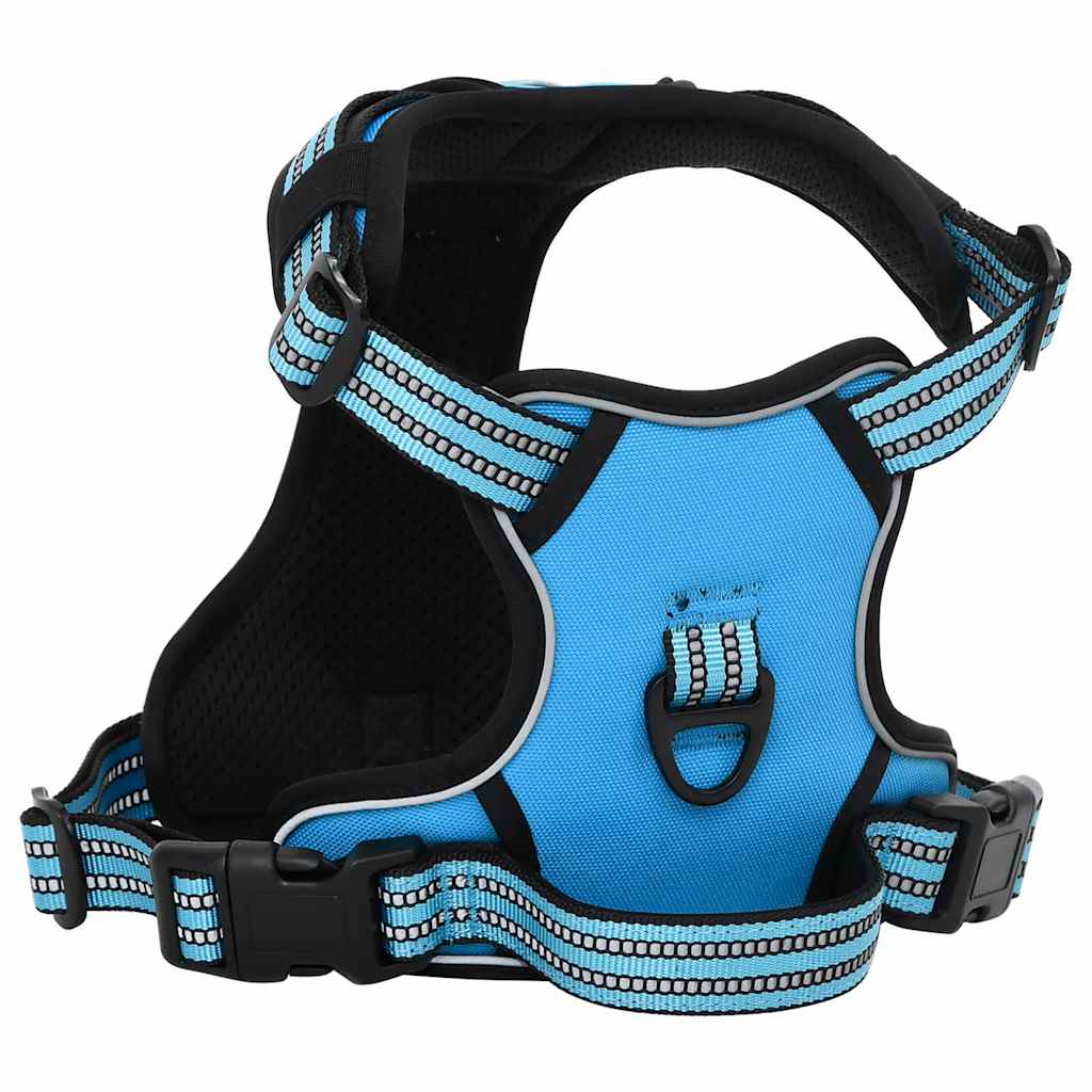 Vidaxl hundesele med reflekterende striber justerbar l blå