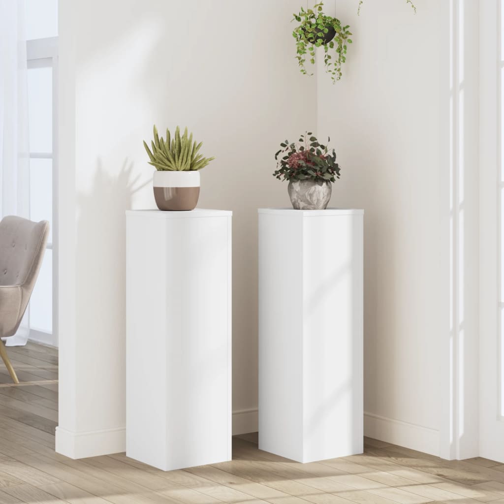 Vidaxx plantestativer 2 stk 25x25x80 cm konstrueret træ hvid