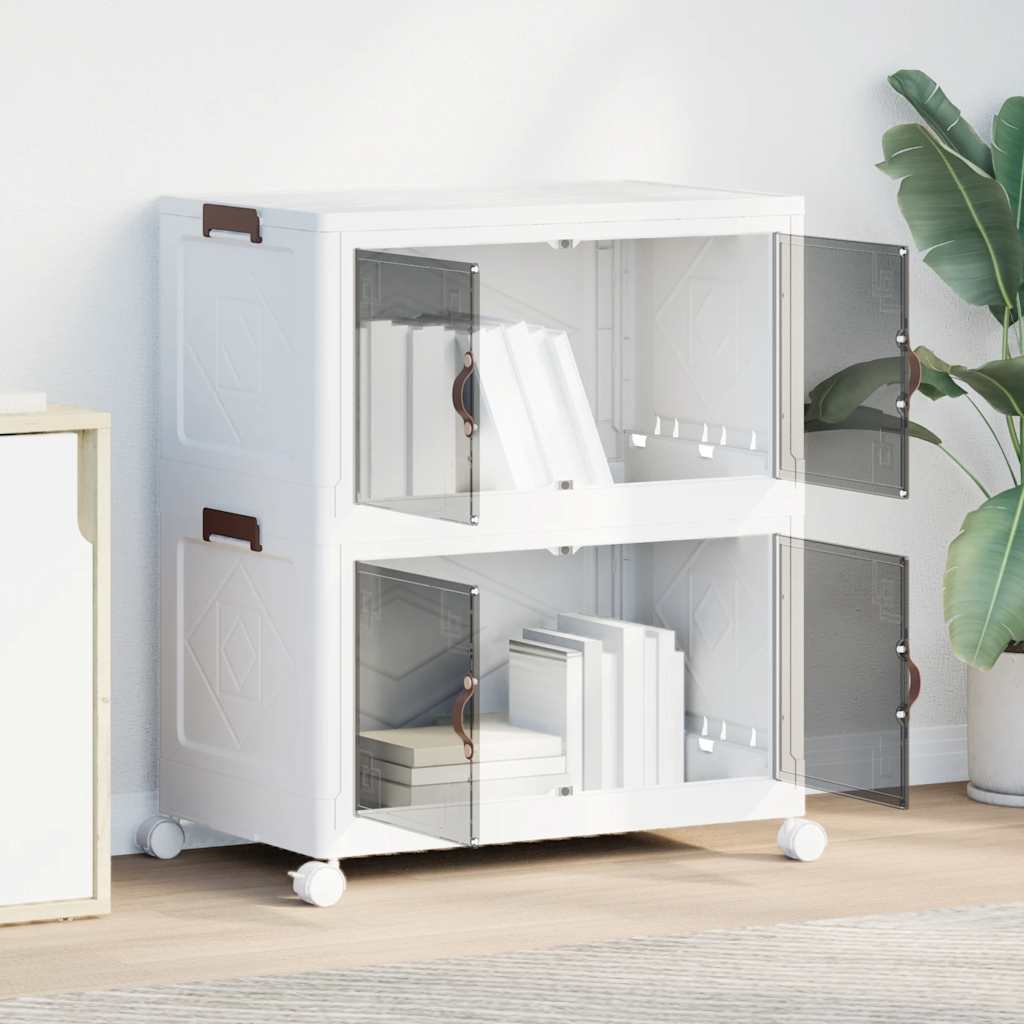 Vidaxx opbevaringsboks stabelbar med hjul 2-lags 75 l 64x40x76 cm
