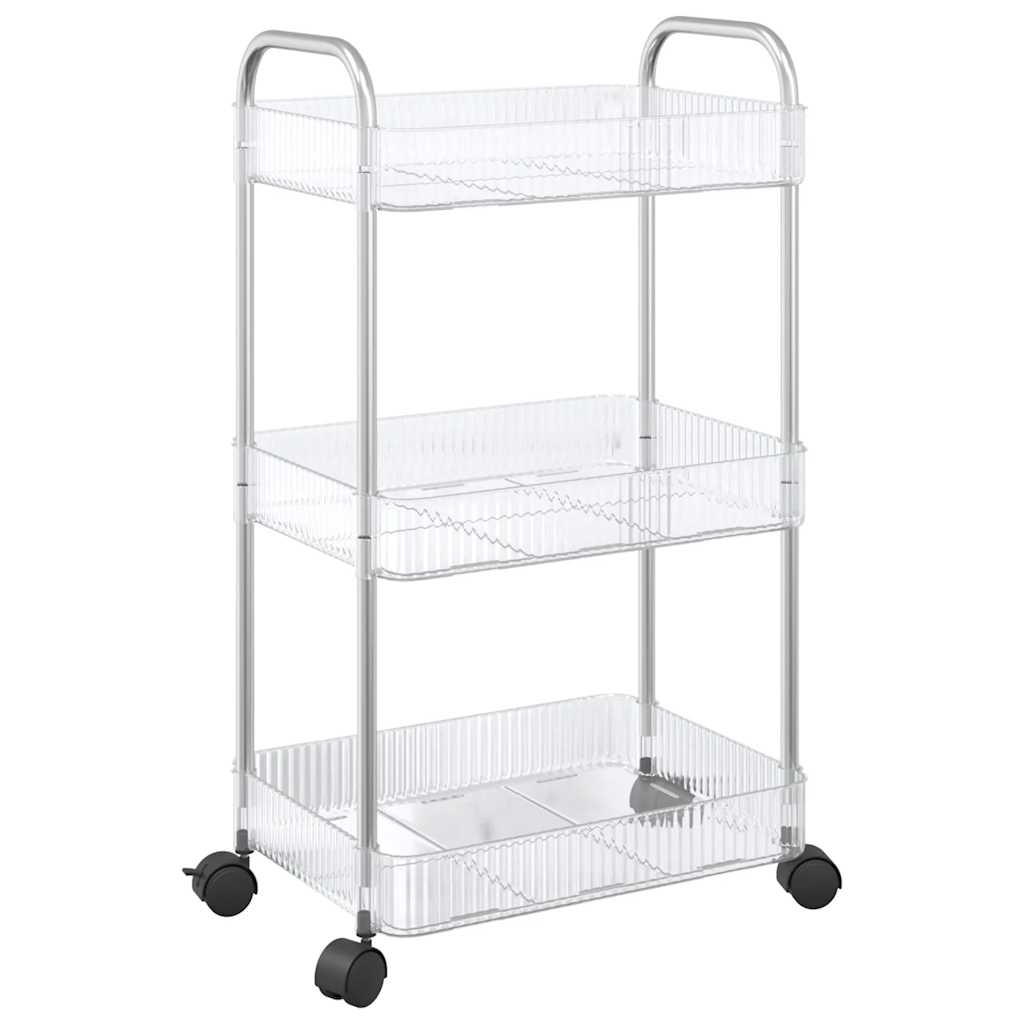 Vidaxx opbevaringsvogn 3-lags 37x28x68 cm akryl transparent