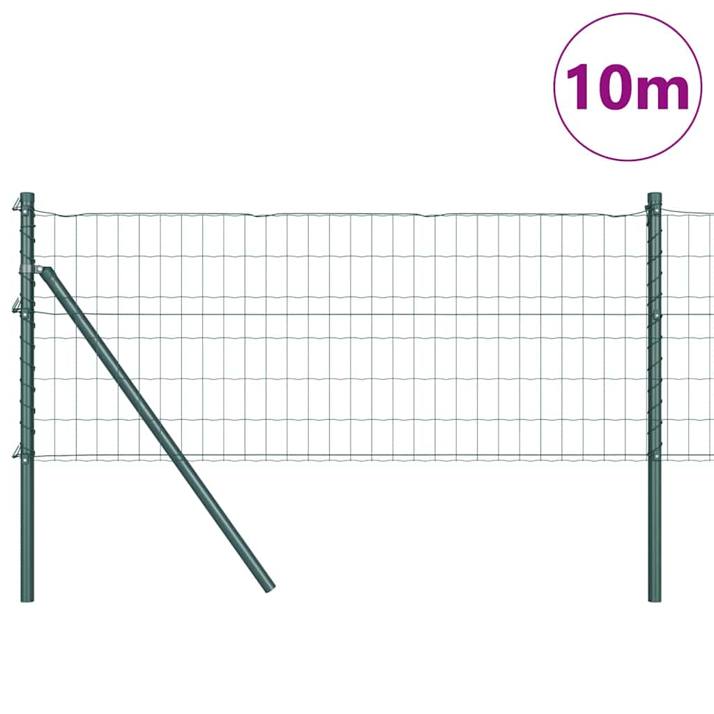 Vidaxxl hegn med stolpegrønt 0,6 x 10 m stål og PVC