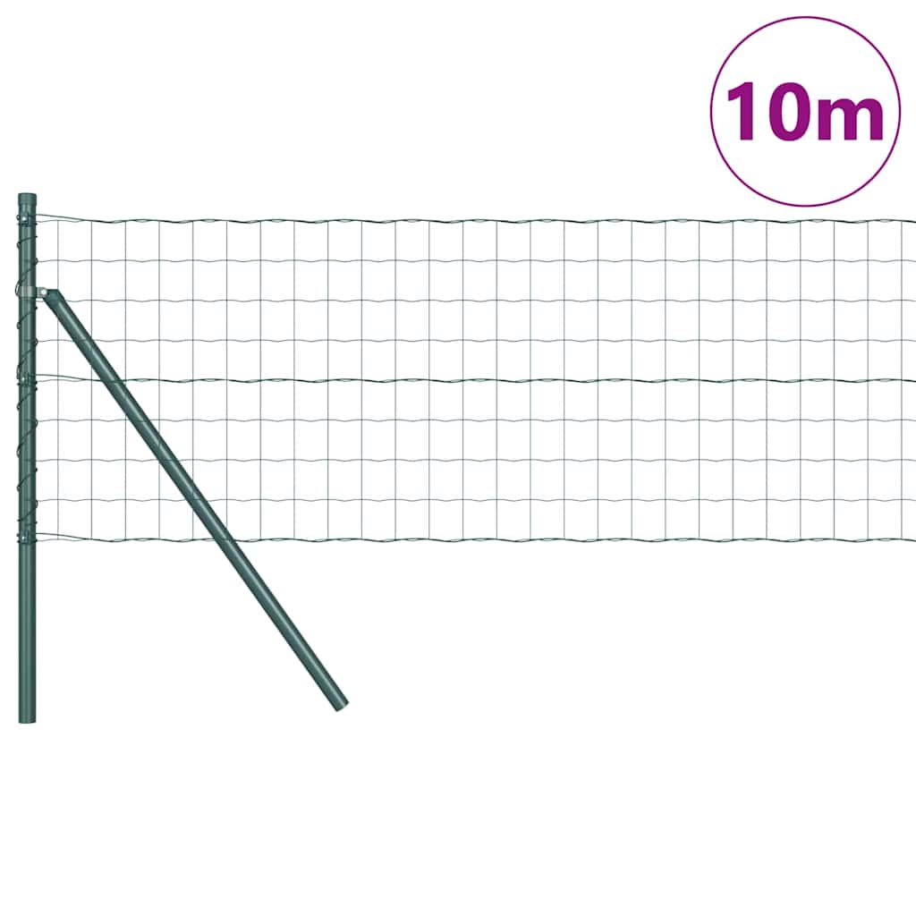 Vidaxxl hegn med stolpegrønt 0,4 x 10 m stål og PVC