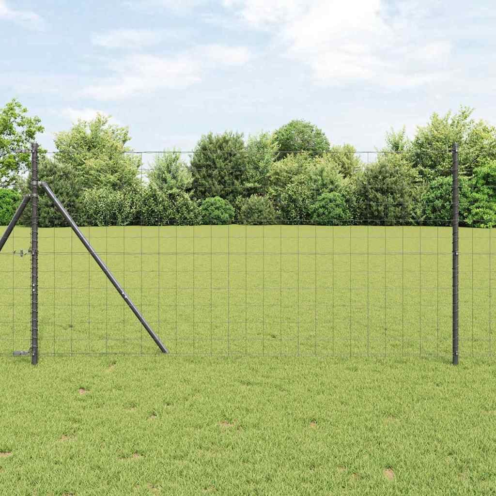 Vidaxxl hegn med stolpe grå 1 x 10 m stål