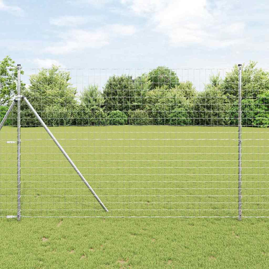 Vidaxl hegn med stolpe sølv 1,5 x 10 m stål og PVC