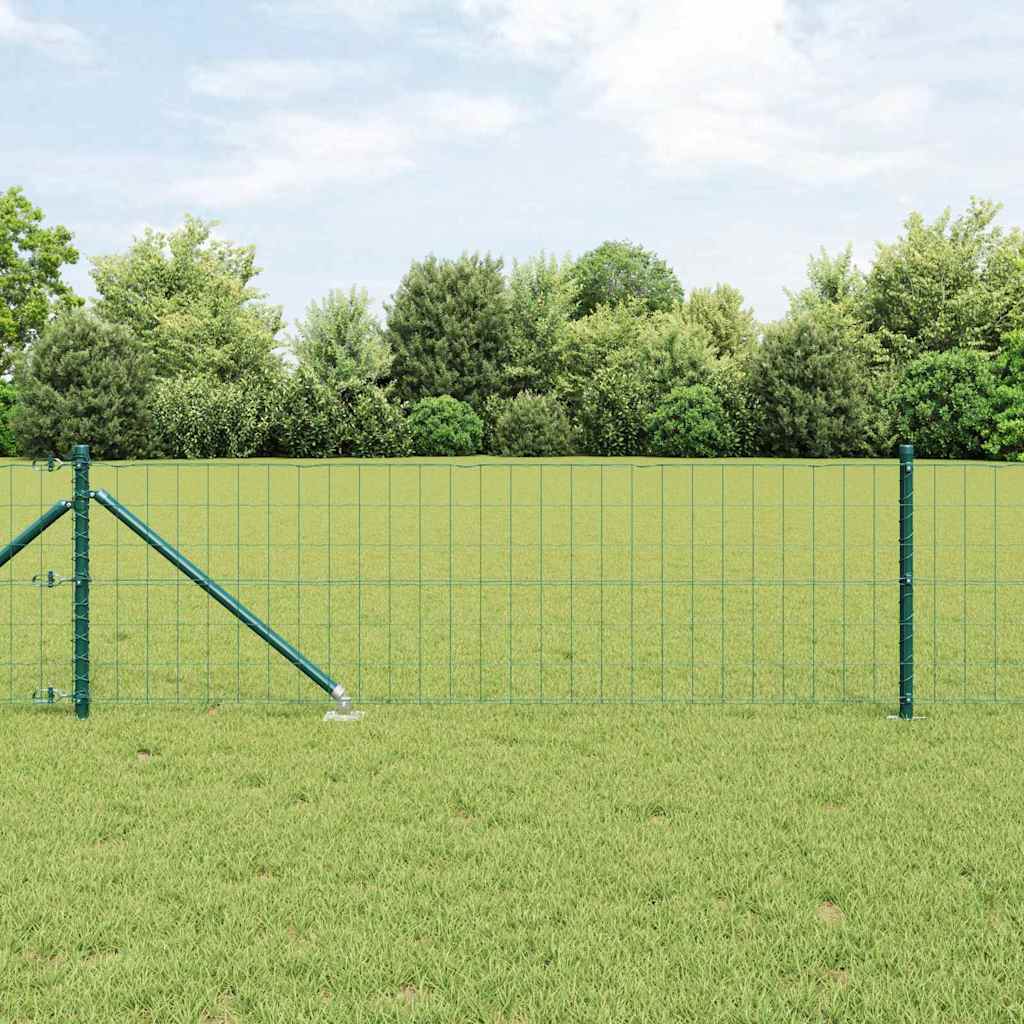 Vidaxl hek met paal groen 0,8 x 10 m staal en pvc