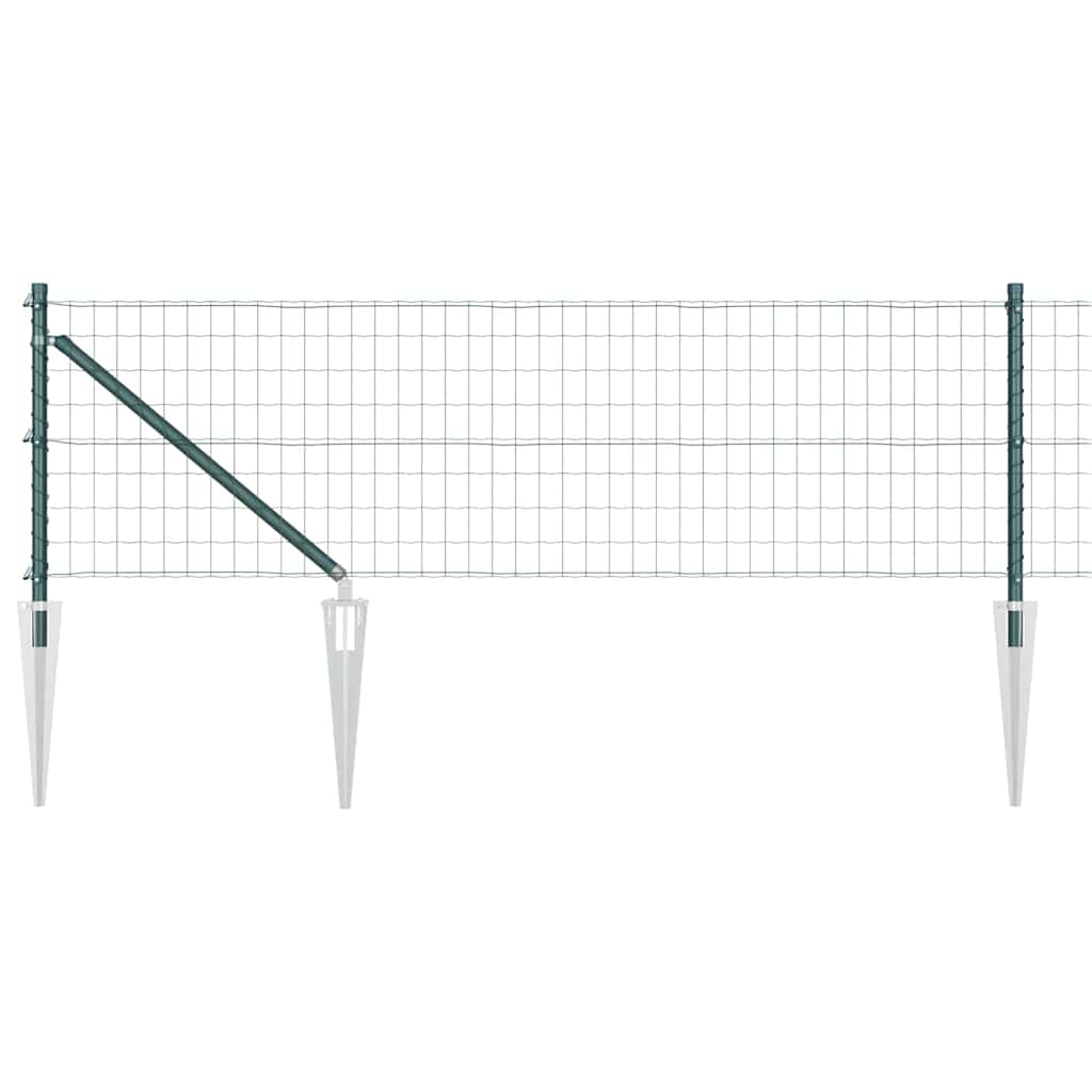 Vidaxl hek met paal groen 0,4 x 25 m staal en pvc