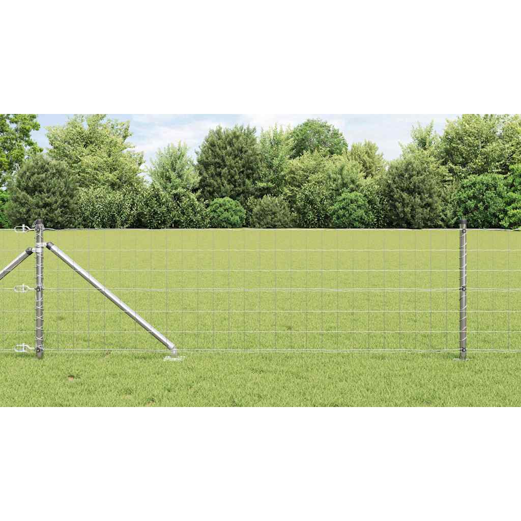 Vidaxl hek met paal zilver 0,6 x 10 m staal