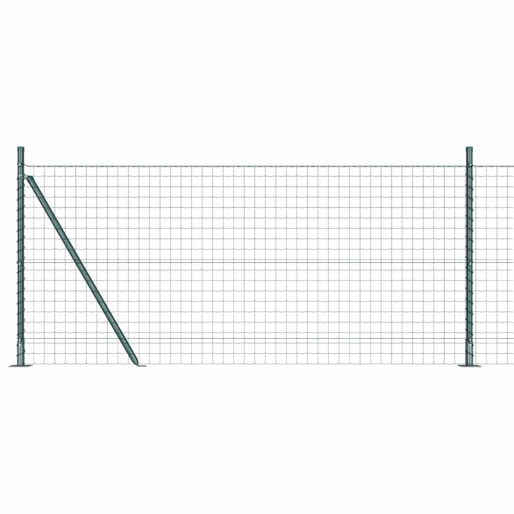 Vidaxl hek met paal groen 0,8 x 10 m staal en pvc