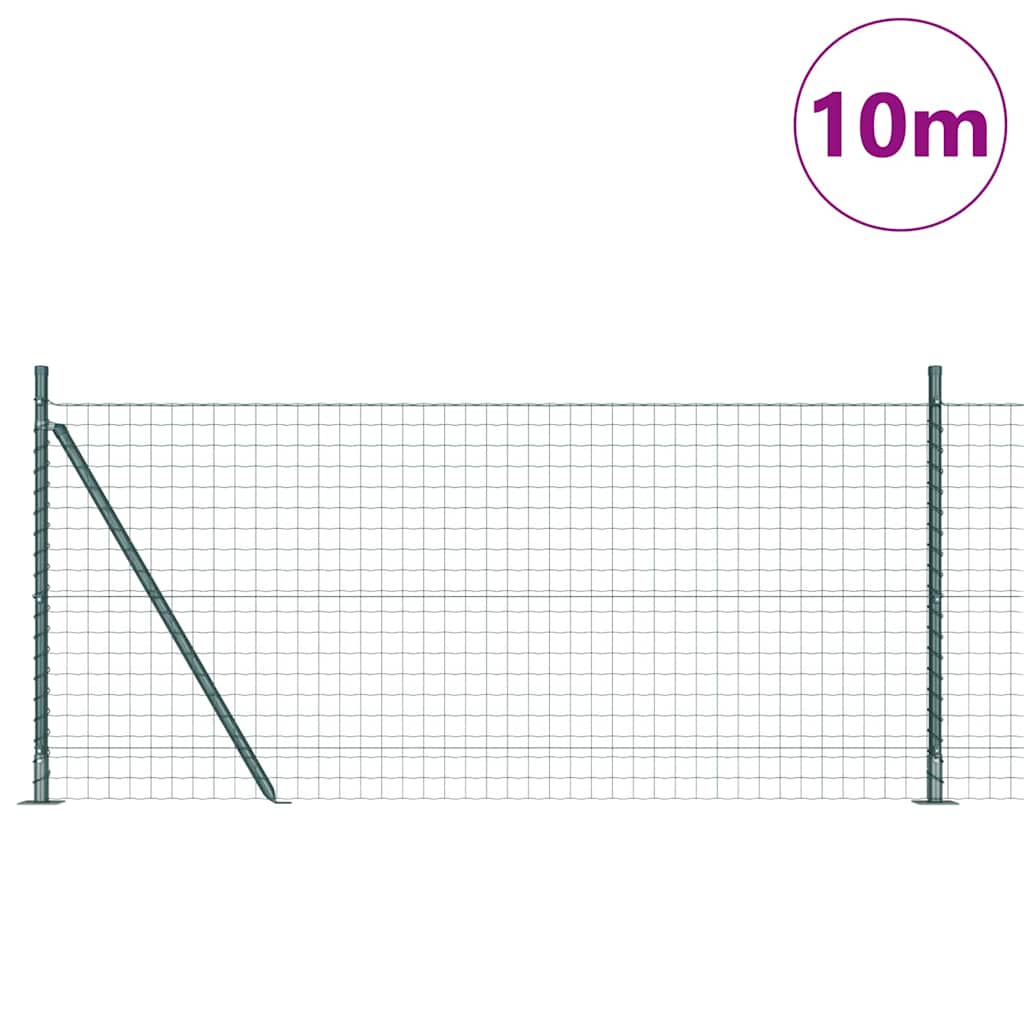 Vidaxl hek met paal groen 0,8 x 10 m staal en pvc