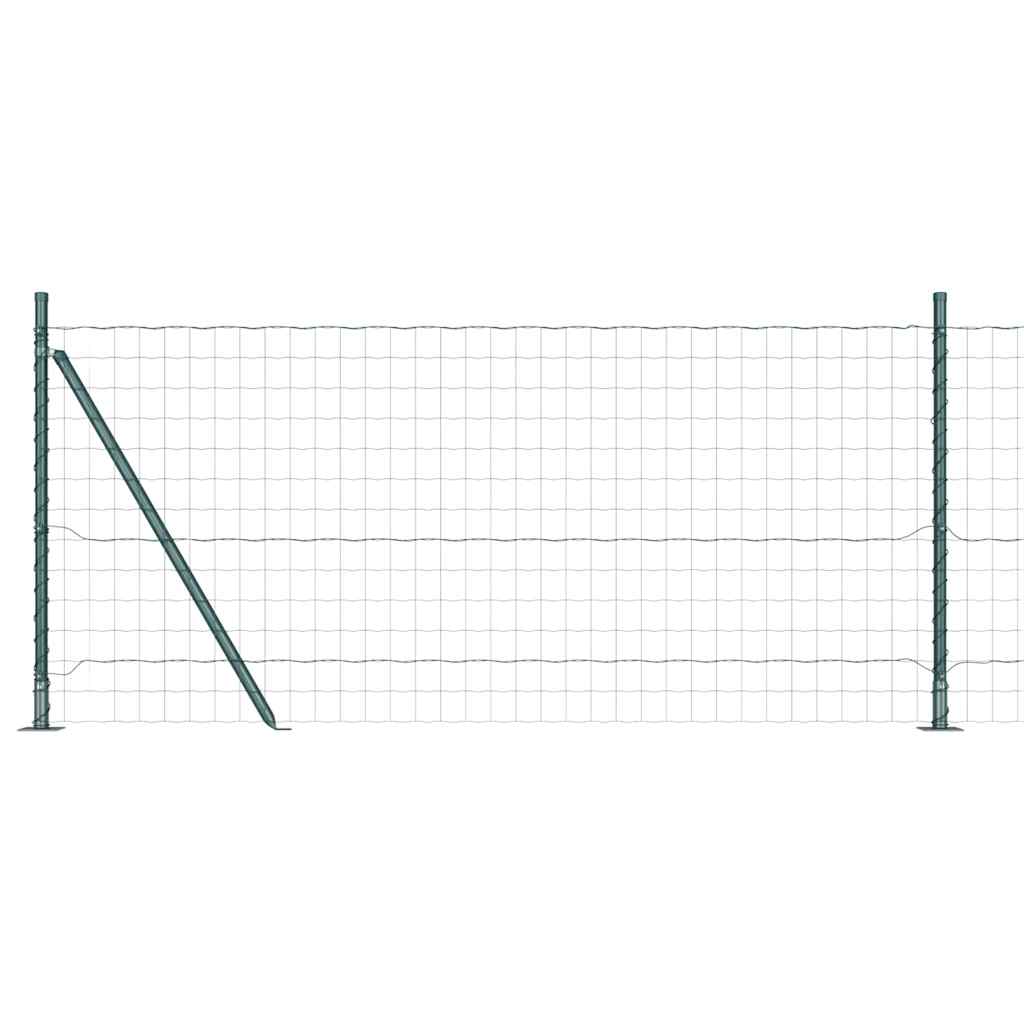 Vidaxl hek met paal groen 0,8 x 25 m staal