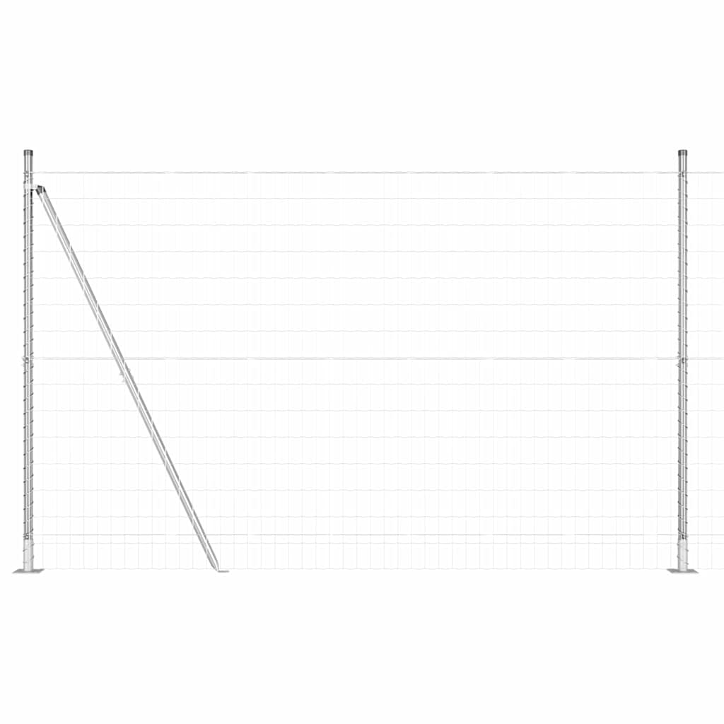 Vidaxl hek met paal zilver 1,5 x 10 m staal