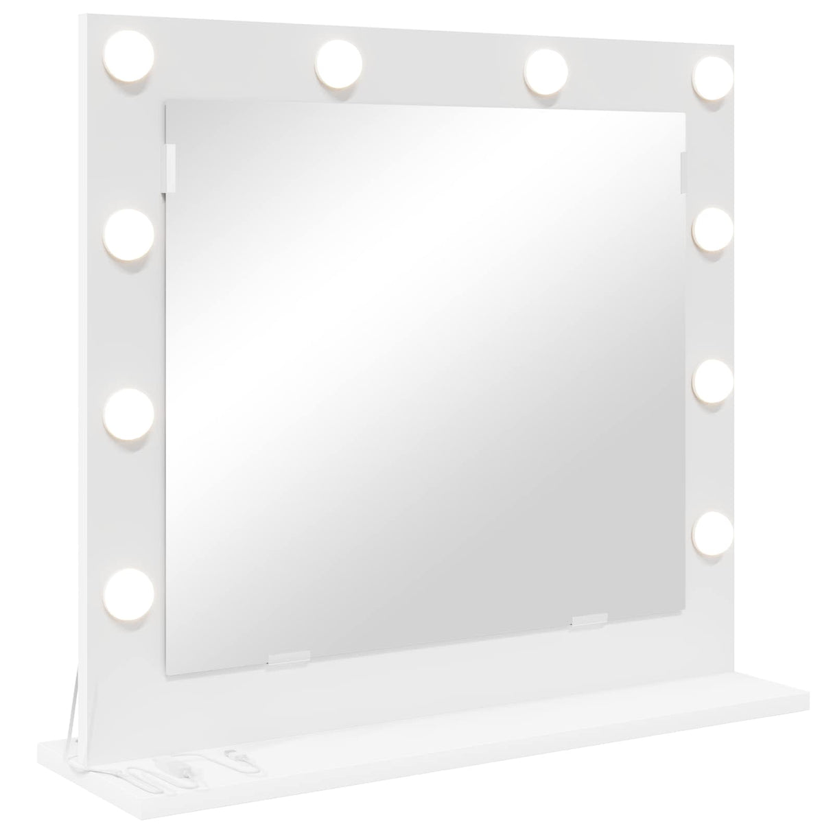 Vidaxl schmink spiegel wit 60 x 55 x 18 cm glas en hout met kunststof