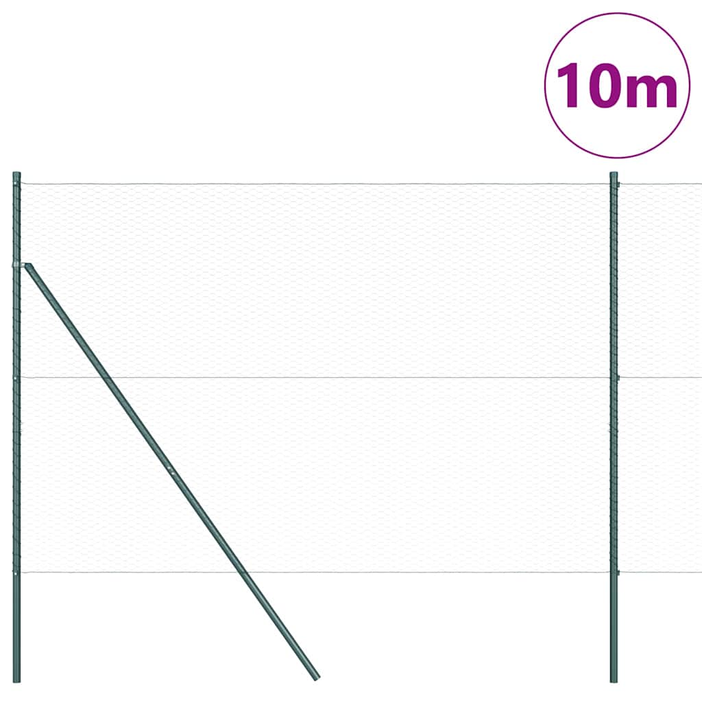 Vidaxl afrasteringspaal groen 10 x 1,5 m (25 mm gaas) staal en pvc
