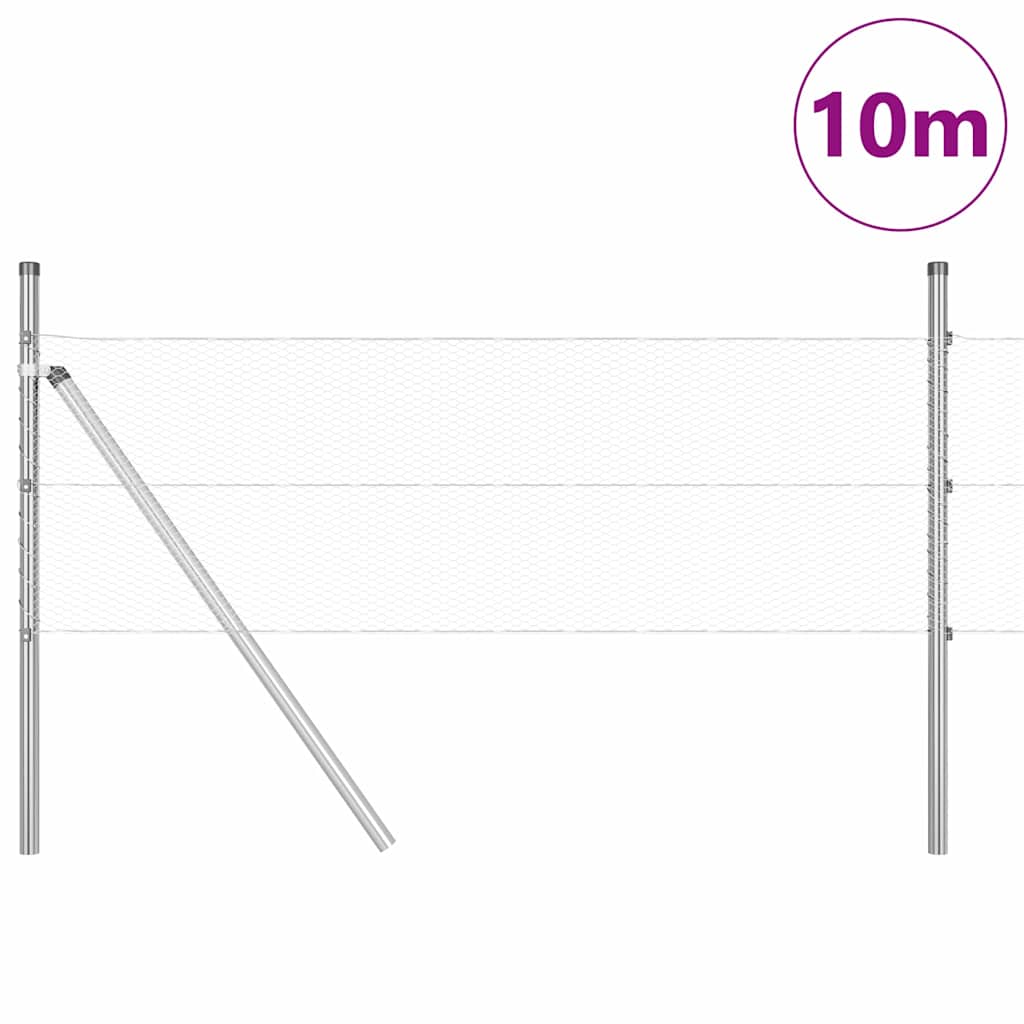 Vidaxl afrasteringspaal zilver 10 x 0,5 m (13 mm gaas) staal
