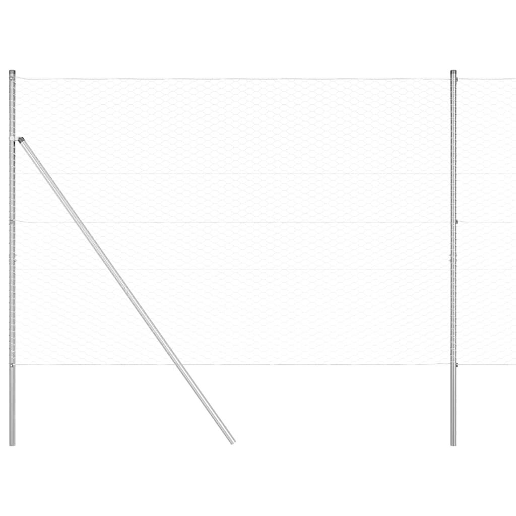 Vidaxl afrasteringspaal zilver 10 x 1,5 m (36 mm gaas) staal