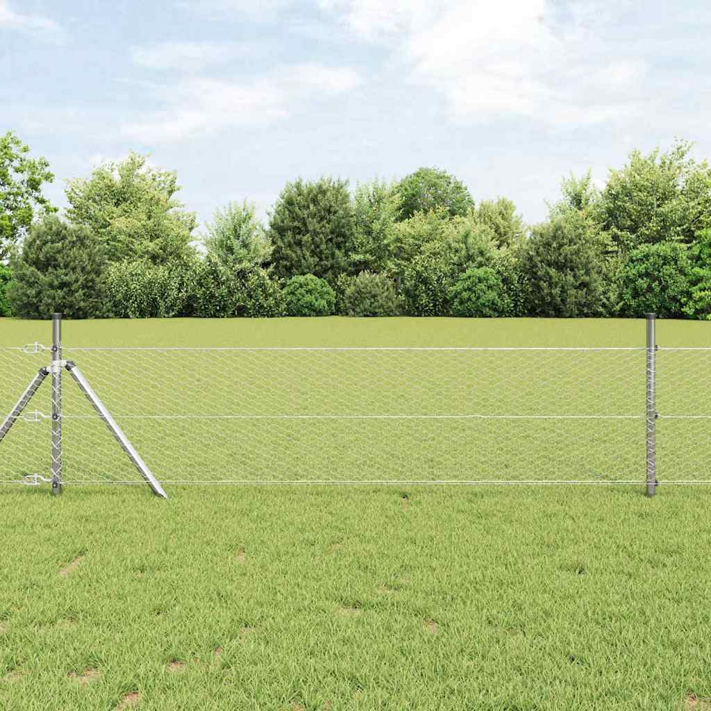 Vidaxl afrasteringspaal zilver 25 x 0,5 m (25 mm gaas) staal