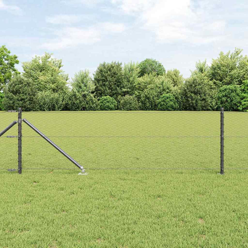 Vidaxl afrasteringspaal grijs 10 x 0,6 m (25 mm gaas) staal en pvc