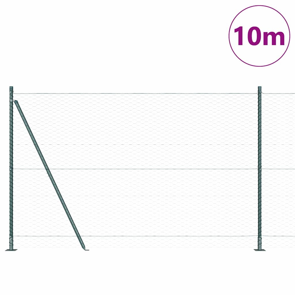 Vidaxl afrasteringspaal groen 10 x 1,6 m (36 mm gaas) staal en pvc