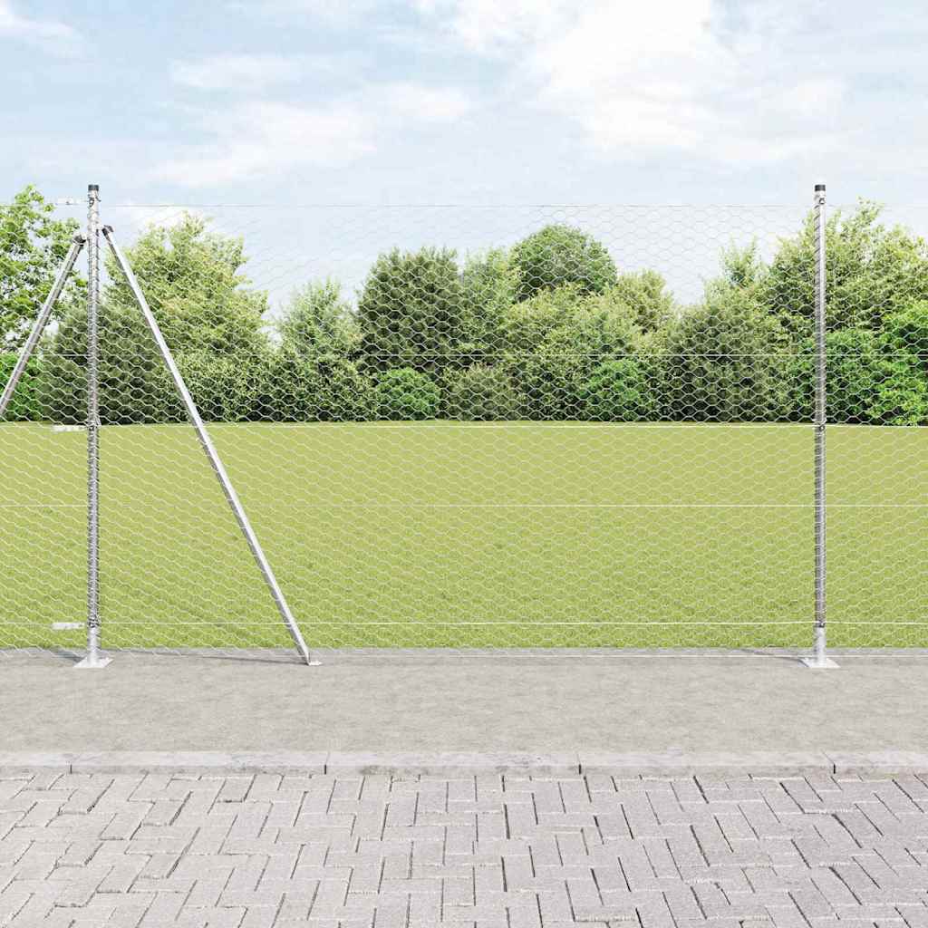 Vidaxl afrasteringspaal zilver 10 x 1,5 m (36 mm gaas) staal