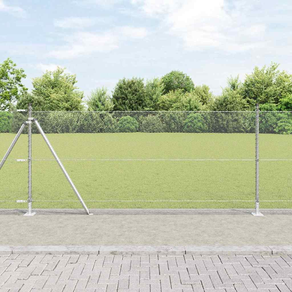 Vidaxl afrasteringspaal zilver 25 x 1 m (13 mm gaas) staal
