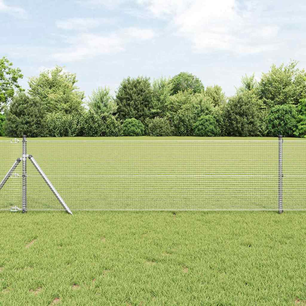 Vidaxl afrasteringspaal zilver 10 x 0,8 m (16 x 16 mm gaas) staal