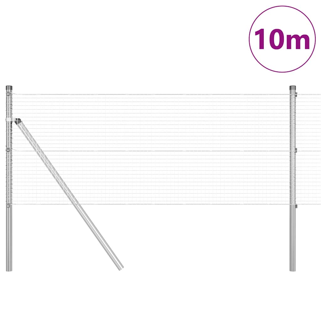 Vidaxl afrasteringspaal zilver 10 x 0,8 m (19 x 19 mm gaas) staal