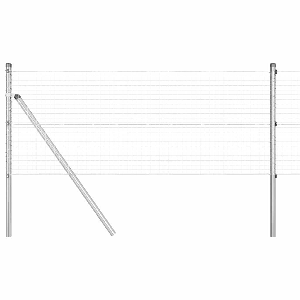 Vidaxl afrasteringspaal zilver 25 x 0,6 m (25 x 25 mm gaas) staal