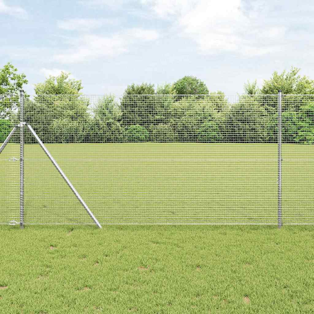 Vidaxl afrasteringspaal zilver 25 x 1,4 m (19 x 19 mm gaas) staal