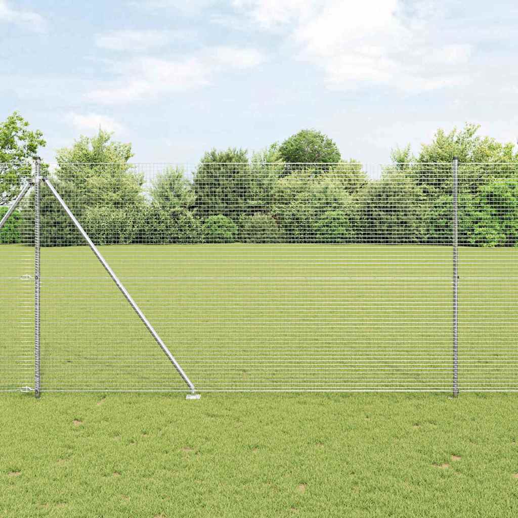 Vidaxl afrasteringspaal zilver 10 x 1,6 m (25 x 25 mm gaas) staal
