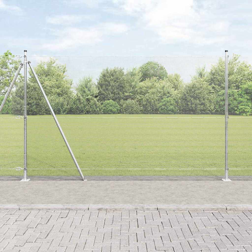 Vidaxl afrasteringspaal zilver 10 x 1,4 m (12 x 12 mm gaas) staal