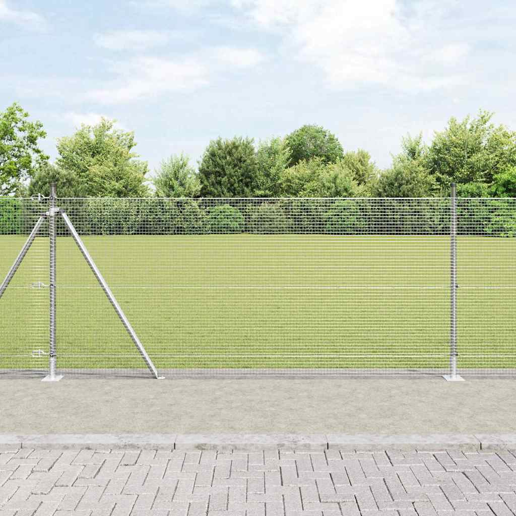 Vidaxl afrasteringspaal zilver 25 x 0,8 m (16 x 16 mm heknet) staal