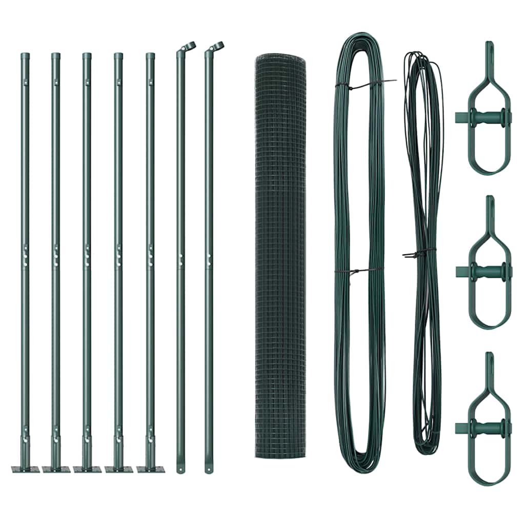 Vidaxl afrasteringspaal groen 10 x 1 m (12 x 12 mm gaas) staal