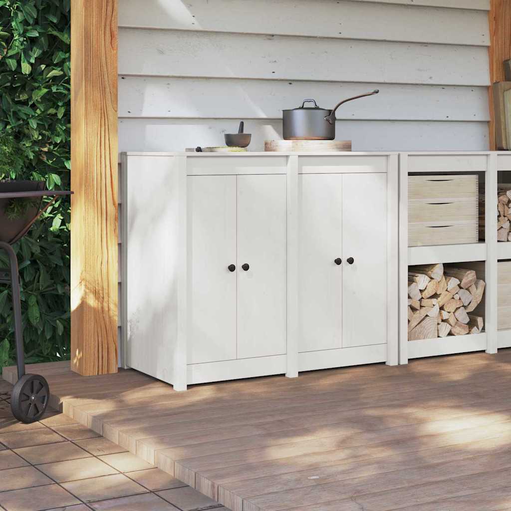 Vidaxl keukendeur 2 pcs wit 50 x 9 x 82 cm massief grenenhout