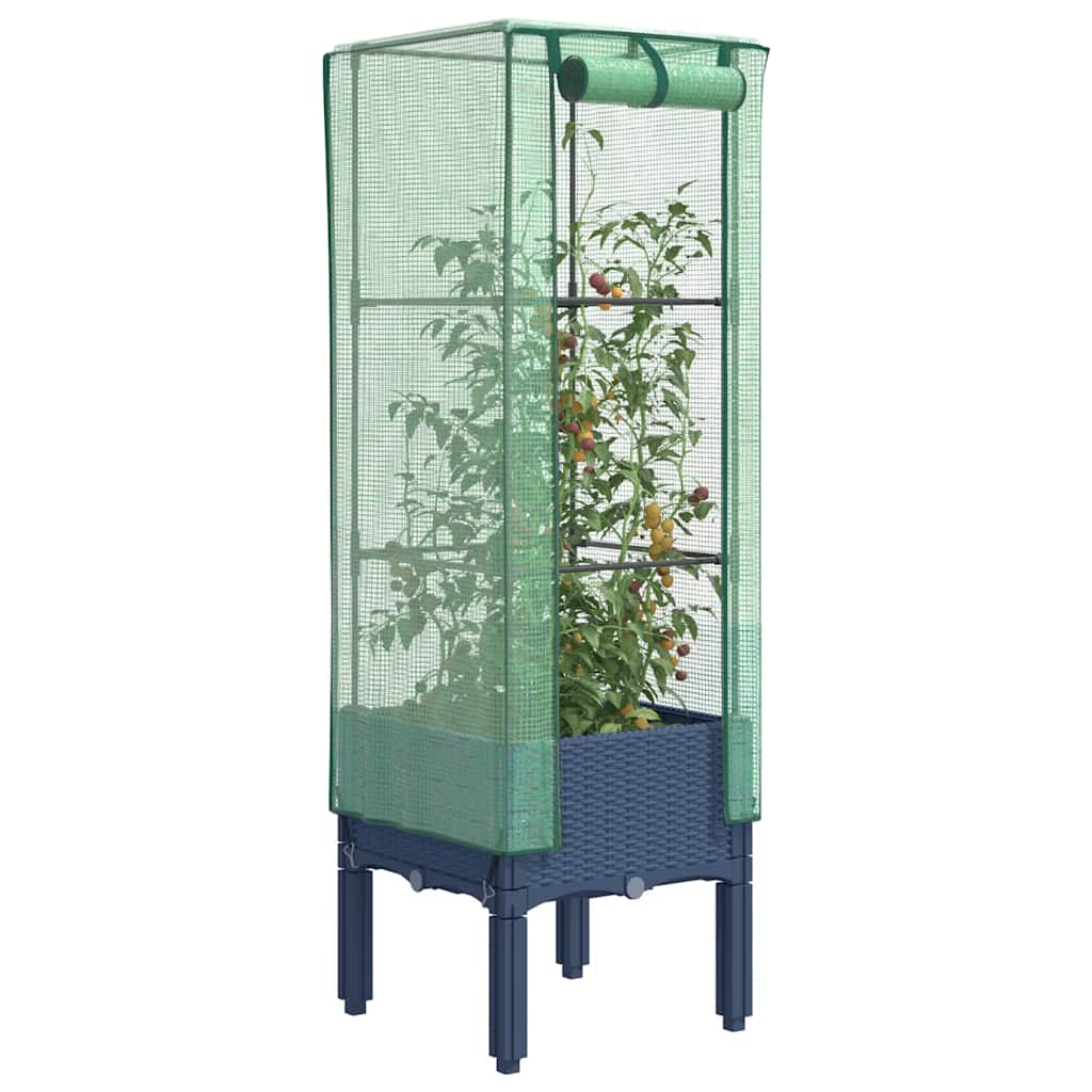 Vidaxx plantekasse hævet med drivhusdæksel 40x40x140 cm rattan look