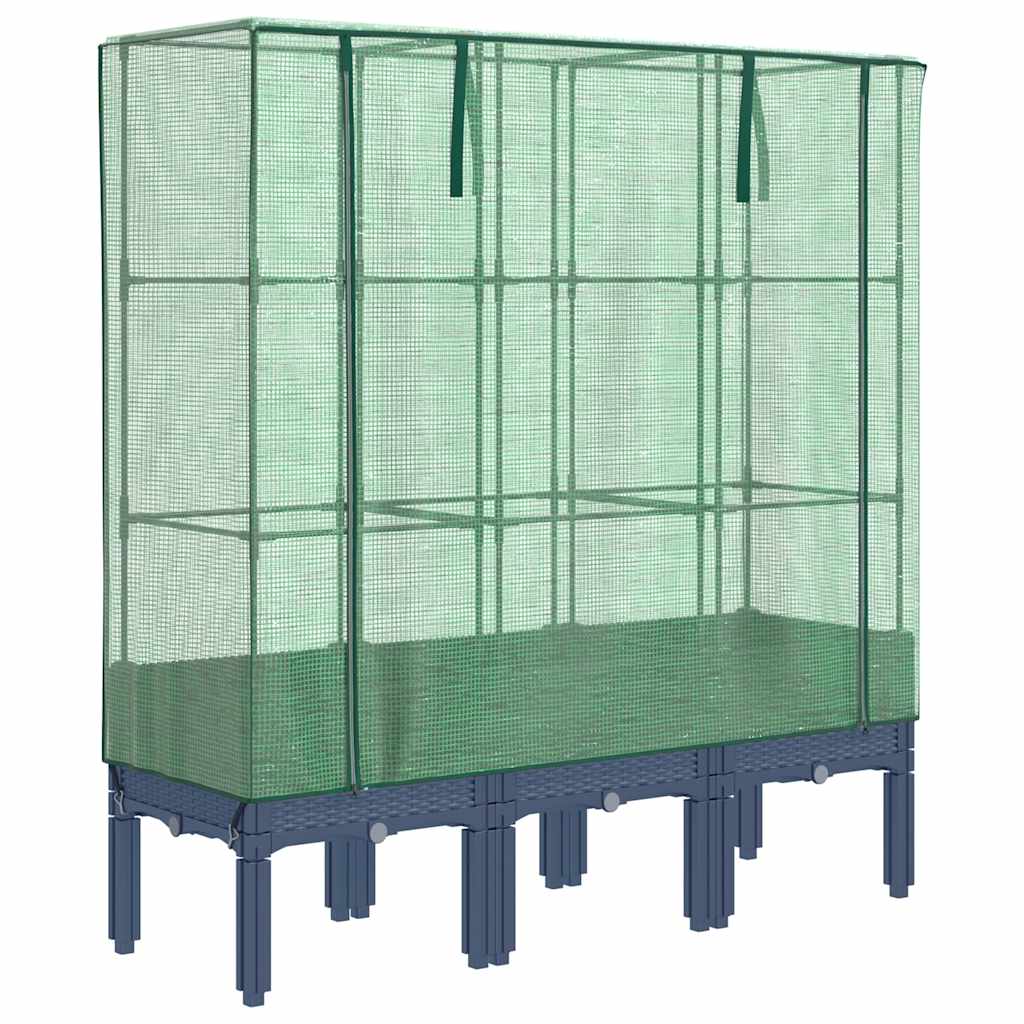 Vidaxx plantekasse hævet med drivhusdæksel 120x40x140 cm rattan look