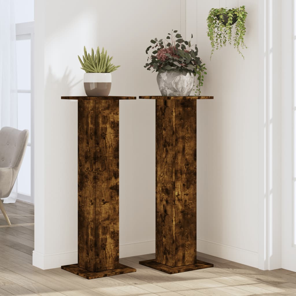 Vidaxx plantestativer 2 stk 30x30x95 cm forarbejdet træ røget eg