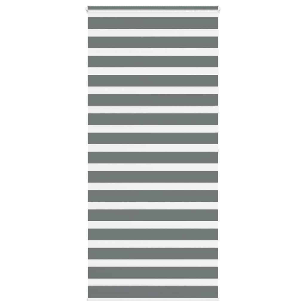 VidaXL zebra rullegardin 115x200 cm stofbredde 110,9 cm mørkegrå