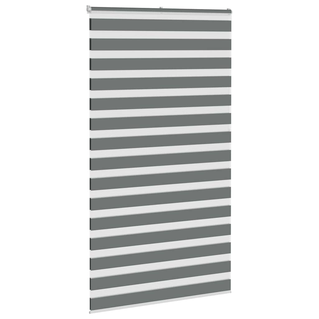 VidaXL zebra rullegardin 130x200 cm stofbredde 125,9 cm mørkegrå