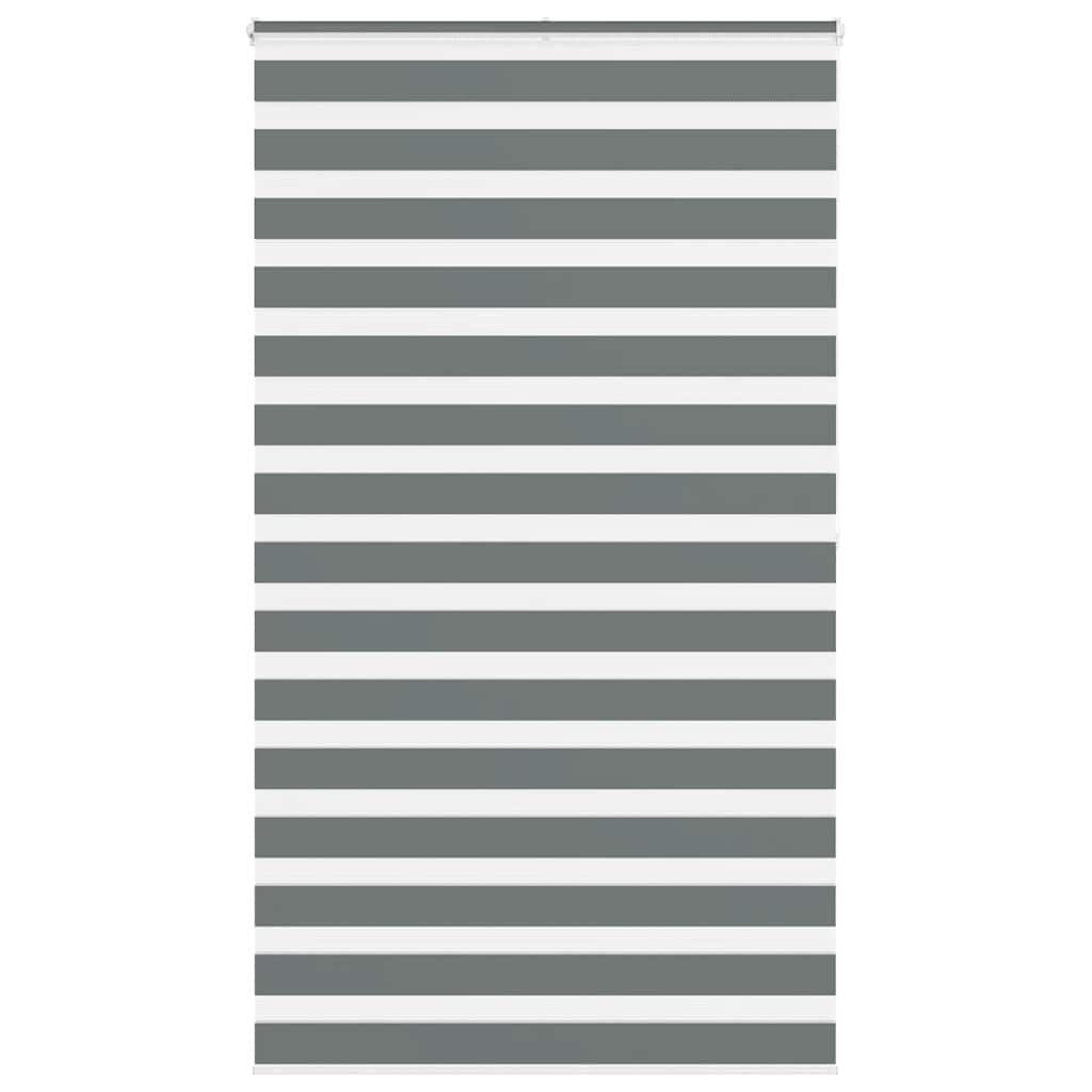 VidaXL zebra rullegardin 135x200 cm stofbredde 130,9 cm mørkegrå