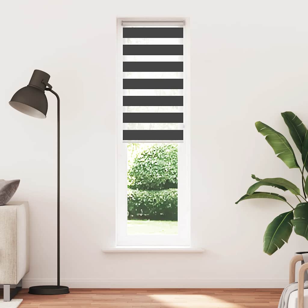 VidaXL zebra rullegardin 65x230 cm stofbredde 60,9 cm sort